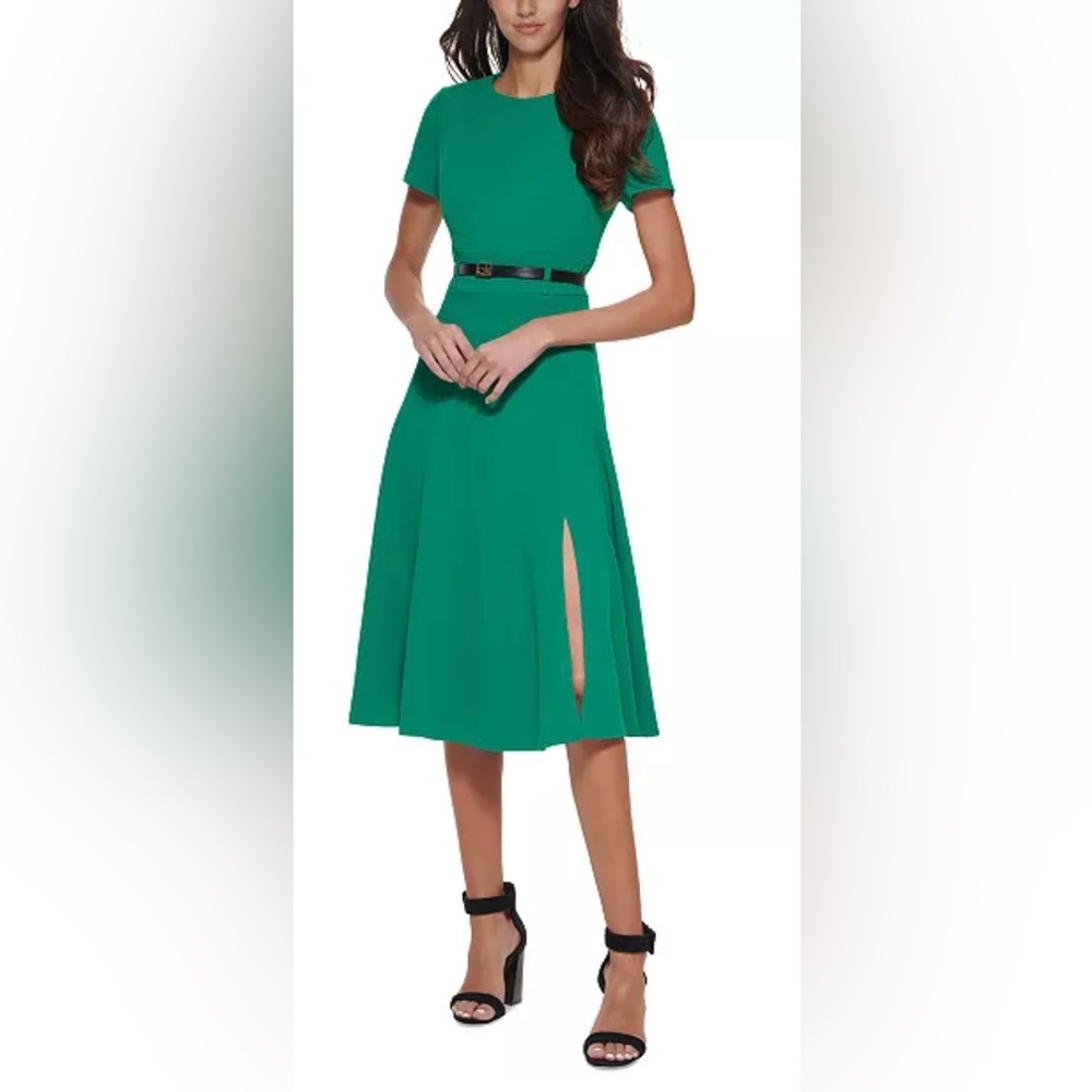 Calvin klein belted midi
dress #S00